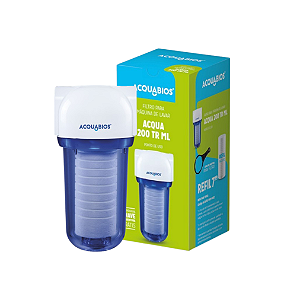 Filtro MaqLav 200 Azul para Máquina de Lavar Roupa - Proteção contra Ferrugem e Manchas, Reduz o Consumo de Sabão em Pó, Eficiência na Filtragem - Acquabios
