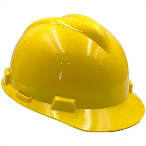 Capacete MSA V-Gard C/ Carneira Push Key e Jugular Amarelo CA 498