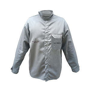 Camisa Eletricista NR10 Risco 2 Cinza Sem Refletivos