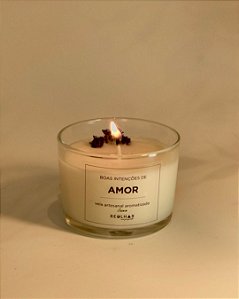Vela Amor Aromática Jasmim com flores