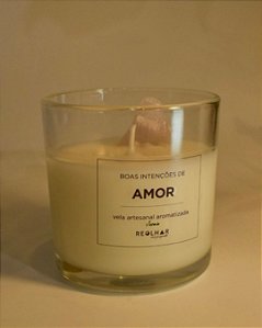 Vela Amor 140g | Jasmim e Quartzo Rosa