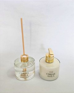 Conjunto Dupla Toalete Cereja e Avelã Dourado