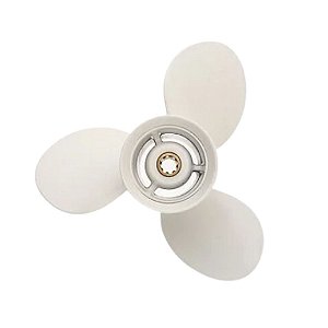 Hélice para motor de popa Yamaha Náutica 25hp 2T 4T Passo 9 7/8x11 1/4 Estria c/escape