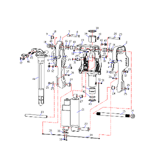 Motor De Popa Hidea 40 HP 40 FFEL(S)-T YMH Vista Explodida Trim Cavalete