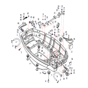 Motor De Popa Hidea 40 HP 40 FHL(S)-YMH Vista Carenagem Inferior