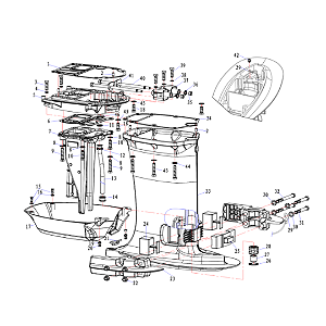 Motor De Popa Hidea 40 HP 40 FHL(S)-YMH Vista Rabeta Superior