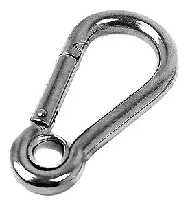 MOSQUETÃO ENGATE RÁPIDO AÇO INOX C/ OLHAL 9x90MM