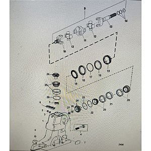 Rabeta Inferior Alpha One GEN II Mercruiser 2.00:1 24/24- 5111600L- Usada com braço em bom estado com Garantia