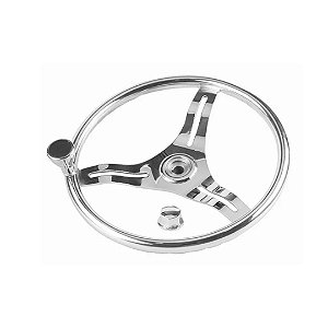 Volante Náutico Aço Inoxidável com Knob 13-1/2" Pol