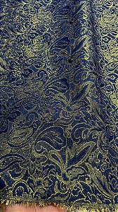 Jacquard Azul Royal com Dourado