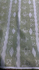 Jacquard Verde com Prata LITÚRGICO