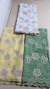 (KIT - 3 peças de 2,0 metros cada) - (Lesse Bordado)