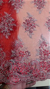 Tule Vermelho com Prata Luxo