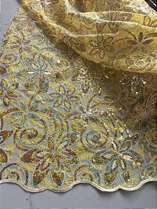 Africano Amarelo com Dourado Bordado*