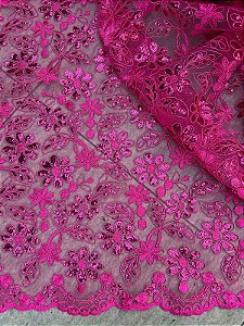 Tule Rosa Lantejoula