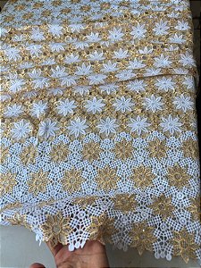 Africano Branco com Dourado Bordado*