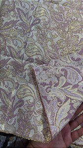 Jacquard Rosa com Dourado