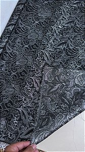 Jacquard Prata com Preto