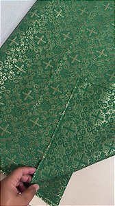 Jacquard Verde com Dourado