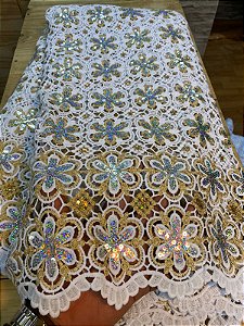 Africano Branco com Dourado Luxo