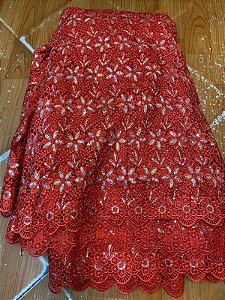 Africano Vermelho Brilhoso Luxo