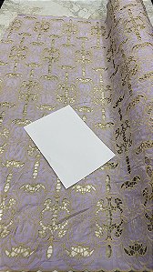 Rechilieu Lilás com Creme Bordado