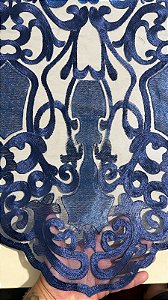 Tule Azul Royal com Brilho