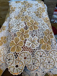 Africano Branco com Dourado Luxo