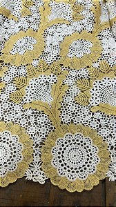 Africano Branco com Dourado Bordado Luxo