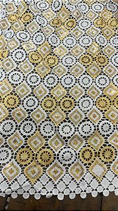 Africano Branco com Dourado Bordado Luxo
