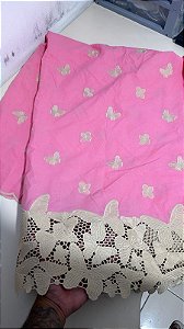 Retalho - Lesse Rosa Barrado Borboleta