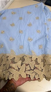 Retalho - Lesse Azul Barrado Borboleta