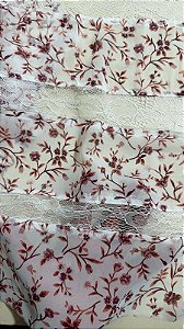 Chiffon Marrom Bordado