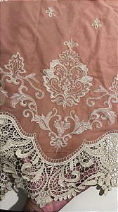 Lesse Marrom Barrado Dourado