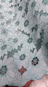 Rechilieu Verde Água Bordado