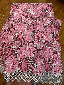 Africano Rosa Bordado Luxo