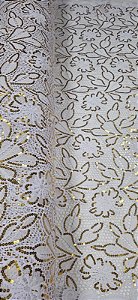 Africano Branco com Dourado Bordado Luxo