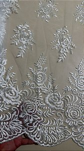Tule Branco Bordado *PROMOÇÃO*