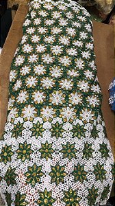 Africano Branco com Verde Bordado Luxo