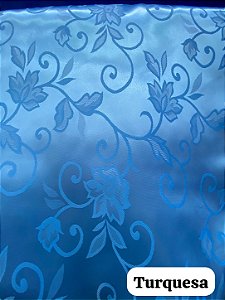 Cetim Azul Turquesa Jacquard