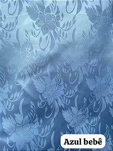 Cetim Azul Bebê Jacquard