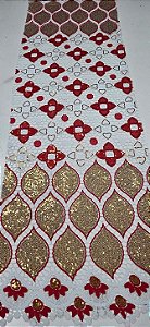 Africano Vermelho com Dourado Bordado Luxo