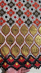 Africano Preto / Vermelho com Dourado Bordado Luxo
