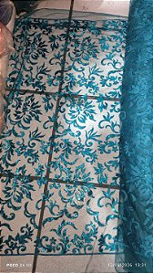 Tule Azul Turquesa Paetê Luxo *Promoção*