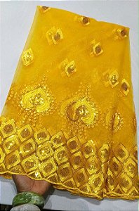 Africano Amarelo Bordado Luxo
