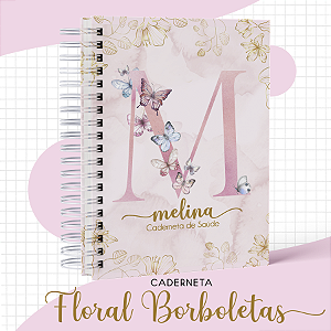 Kit Caderneta de Vacinação e Livro do Bebê "Alfabeto Borboleta" Personalizado
