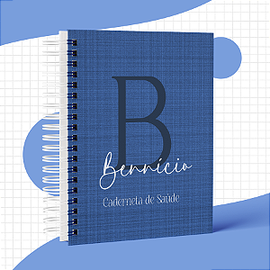 Caderneta de Saúde Personalizada Azul | Nome do Bebê