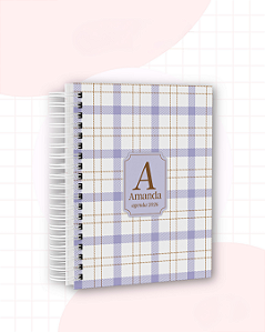 Agendas 2026 Feminina Personalizadas | Xadrez Azul e Amarela