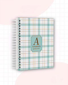Agendas 2026 Feminina Personalizadas | Xadrez Verde e Amarela