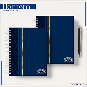Agenda Masculina 2026 Personalizada | Azul